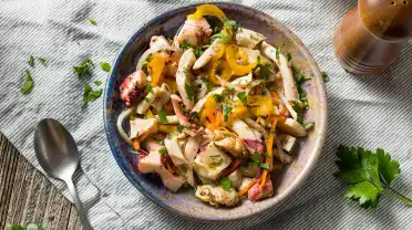 Постные салаты с кальмарами