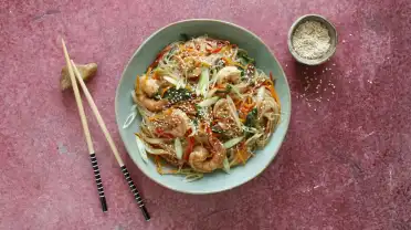 Фунчоза с креветками