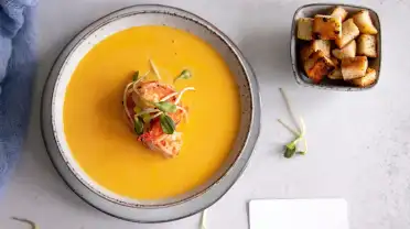 Сырный суп с креветками